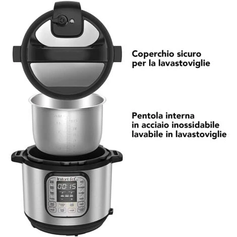 Instant Pot IP-DUO60 Programmable 7-in-1 Electric Pressure Cooker, 5.7 L, 1000 W, 220 V 6 Instant Pot IP-DUO60 Programmable 7-in-1 Electric Pressure Cooker, 5.7 L, 1000 W, 220 V - immagine 4