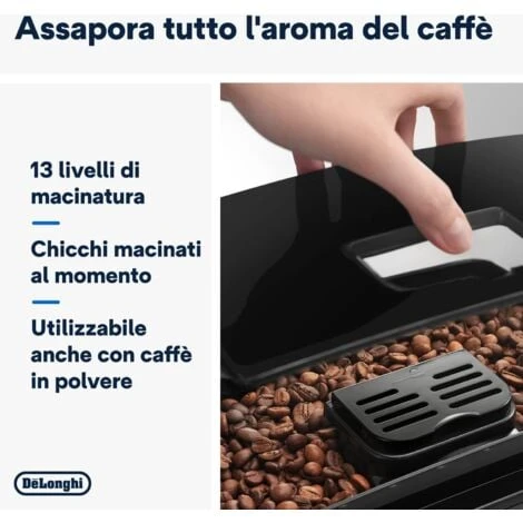 De'Longhi Perfetto Magnifica S ECAM11.112.B, Macchina Da Caffè Automatica Per Espresso E Cappuccino, Caffè In Grani O In Polvere, Con Tasti A Selezione Diretta, Spegnimento Automatico, MODELLO 2023 6 De'Longhi Perfetto Magnifica S ECAM11.112.B, Macchina Da Caffè Automatica Per Espresso E Cappuccino, Caffè In Grani O In Polvere, Con Tasti A Selezione Diretta, Spegnimento Automatico, MODELLO 2023 - immagine 4