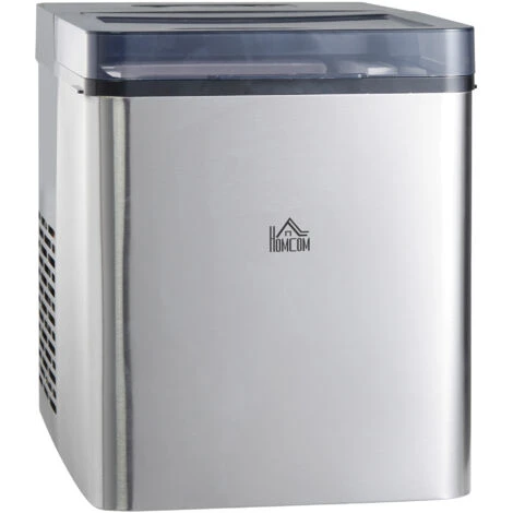 HOMCOM Macchina Per Il Ghiaccio Autopulente Con 2 Dimensioni Di Cubetti, 15kg In 24h, Serbatoio 2.1L 3 HOMCOM Macchina Per Il Ghiaccio Autopulente Con 2 Dimensioni Di Cubetti, 15kg In 24h, Serbatoio 2.1L