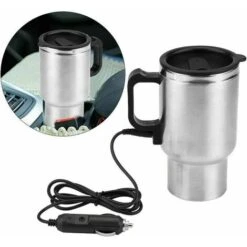 450ml 12v Bollitore Elettrico Per Auto Tazza Thermos In Acciaio Inossidabile Isolato Riscaldatore Per Auto Per Mantenere Caldo Il Tè E Il Latte Con L'adattatore -Piccoli Elettrodomestici Negozio 96145661 4