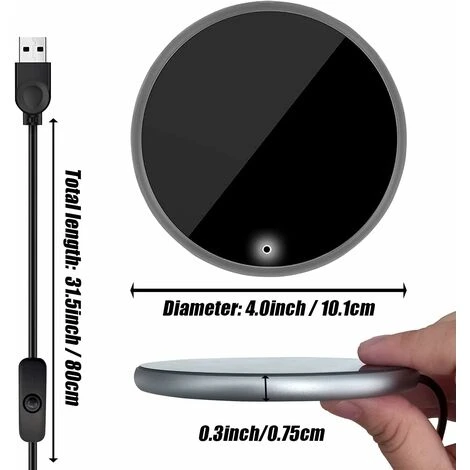 Scaldatazze LITZEE, Scaldatazze, Scaldatazze USB, Scaldatazze Da Tavolo Portatile, Per Scaldatazze Per Cacao, Tè, Latte, Bevande, Per Regali Di Caffè. Platino E Argento 4 Scaldatazze LITZEE, Scaldatazze, Scaldatazze USB, Scaldatazze Da Tavolo Portatile, Per Scaldatazze Per Cacao, Tè, Latte, Bevande, Per Regali Di Caffè. Platino E Argento - immagine 2