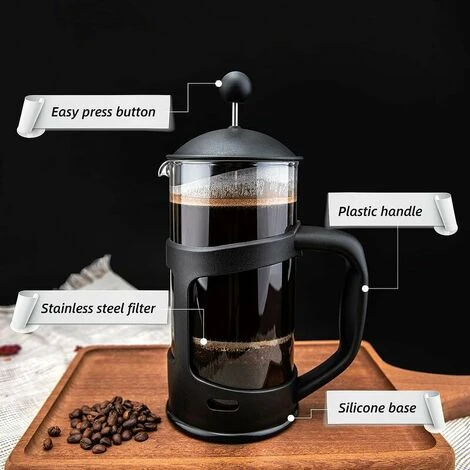 Pressa ITancese Da 2 Tazze, Pressa ITancese, Perfetta Per Gli Amanti Del Caffè, Caffè Mattutino, Caffettiera Dal Sapore Massimo Con Filtro In Acciaio Inossidabile, 12 Once / 350 Ml 4 Pressa ITancese Da 2 Tazze, Pressa ITancese, Perfetta Per Gli Amanti Del Caffè, Caffè Mattutino, Caffettiera Dal Sapore Massimo Con Filtro In Acciaio Inossidabile, 12 Once / 350 Ml - immagine 2