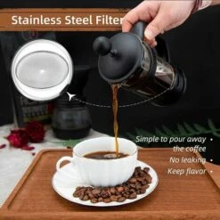Pressa ITancese Da 2 Tazze, Pressa ITancese, Perfetta Per Gli Amanti Del Caffè, Caffè Mattutino, Caffettiera Dal Sapore Massimo Con Filtro In Acciaio Inossidabile, 12 Once / 350 Ml 10 Pressa ITancese Da 2 Tazze, Pressa ITancese, Perfetta Per Gli Amanti Del Caffè, Caffè Mattutino, Caffettiera Dal Sapore Massimo Con Filtro In Acciaio Inossidabile, 12 Once / 350 Ml -Piccoli Elettrodomestici Negozio 97077535 4