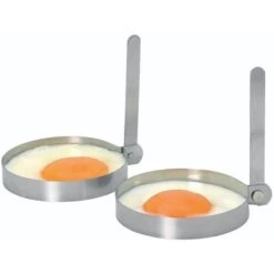 KitchenCraft Set Di Anelli Per Uova Da Friggere De Acciaio Inox Antiaderente 2 Pezzi 8,5 Cm