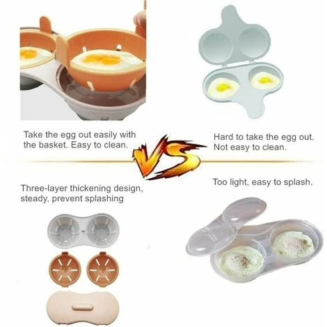 Set Di Cuociuova Per Uova In Silicone Commestibile A Vapore Per Microonde Portauova Doppio Per Uova Sode Vaporiera Per Pentole Per Uova In Camicia (blu) 6 Set Di Cuociuova Per Uova In Silicone Commestibile A Vapore Per Microonde Portauova Doppio Per Uova Sode Vaporiera Per Pentole Per Uova In Camicia (blu) - immagine 4