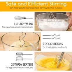 Aigostar Pudding - Sbattitore Elettrico, 6 Velocità E Turbo, Frusta Elettrica, 400W, Miscelazione Silenziosa. Dotato Di 2 Fruste, 2 Ganci Impastatori, Frusta E Contenitore. 10 Aigostar Pudding - Sbattitore Elettrico, 6 Velocità E Turbo, Frusta Elettrica, 400W, Miscelazione Silenziosa. Dotato Di 2 Fruste, 2 Ganci Impastatori, Frusta E Contenitore. -Piccoli Elettrodomestici Negozio 98499045 4