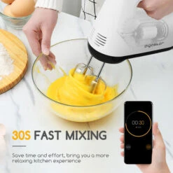 Aigostar Pudding - Sbattitore Elettrico, 6 Velocità E Turbo, Frusta Elettrica, 400W, Miscelazione Silenziosa. Dotato Di 2 Fruste, 2 Ganci Impastatori, Frusta E Contenitore. 11 Aigostar Pudding - Sbattitore Elettrico, 6 Velocità E Turbo, Frusta Elettrica, 400W, Miscelazione Silenziosa. Dotato Di 2 Fruste, 2 Ganci Impastatori, Frusta E Contenitore. -Piccoli Elettrodomestici Negozio 98499045 5