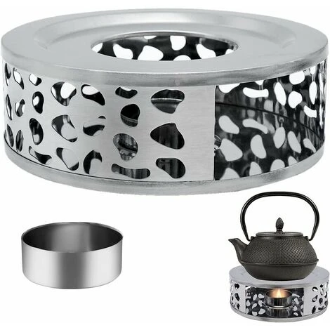 Scalda Teiera In Acciaio Inossidabile, Base Scalda Teiera Con Portacandele Rotondo Per Tè, Caffè, Isolamento Del Latte 3 Scalda Teiera In Acciaio Inossidabile, Base Scalda Teiera Con Portacandele Rotondo Per Tè, Caffè, Isolamento Del Latte