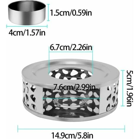 Scalda Teiera In Acciaio Inossidabile, Base Scalda Teiera Con Portacandele Rotondo Per Tè, Caffè, Isolamento Del Latte 5 Scalda Teiera In Acciaio Inossidabile, Base Scalda Teiera Con Portacandele Rotondo Per Tè, Caffè, Isolamento Del Latte - immagine 3