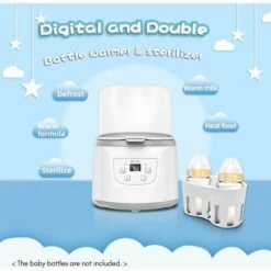 Scaldabiberon 4 In 1 Sterilizzatore A Vapore Per Biberon Scaldapappa Veloce Capacità Di 2 Biberon Temperatura Regolabile Con Display A LED Per Biberon, EU 400W -Piccoli Elettrodomestici Negozio 98707108 3