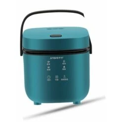 Mini Cuociriso 1.2L, 1-2 Persone, Supporto Preimpostato Per Mantenere Caldo, Cuociriso Multifunzione, Verde Scuro