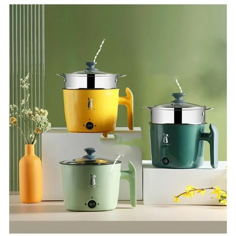 Wok Elettrico Multifunzionale Wok Elettrico Wok Elettrico Mini Padella Antiaderente, Doppio Strato, Giallo 4 Wok Elettrico Multifunzionale Wok Elettrico Wok Elettrico Mini Padella Antiaderente, Doppio Strato, Giallo - immagine 2