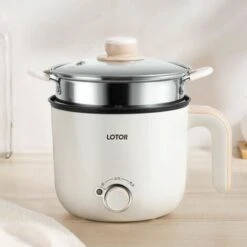 Piccola Pentola Elettrica In Acciaio Inossidabile Da 1,3 Litri, Pentola Elettrica Portatile Per Camera Degli Studenti/studio/hotel/campeggio/ufficio(B)