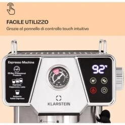 Klarstein Libeica - Macchina Del Caffè, 19 Bar, Circa 10 Tazze, 1,8 Litri, Ugello Per Montare Il Latte -Piccoli Elettrodomestici Negozio 99450175 3