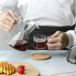 Caffettiera Pour Over Con Filtro In Acciaio Inossidabile, Caraffa In Vetro Borosilicato Con Manico, Non Sono Necessari Filtri Di Carta (400 Ml) -Piccoli Elettrodomestici Negozio 99783565 2