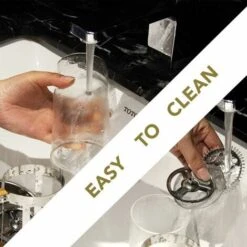 French Press, 350ml 12oz 1-2 Tazze French Press, Piccola Pressa Per Tè In Vetro Borosilicato Con Manico In Bambù 10 French Press, 350ml 12oz 1-2 Tazze French Press, Piccola Pressa Per Tè In Vetro Borosilicato Con Manico In Bambù -Piccoli Elettrodomestici Negozio 99784667 4