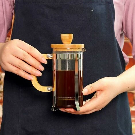 French Press, 350ml 12oz 1-2 Tazze French Press, Piccola Pressa Per Tè In Vetro Borosilicato Con Manico In Bambù 7 French Press, 350ml 12oz 1-2 Tazze French Press, Piccola Pressa Per Tè In Vetro Borosilicato Con Manico In Bambù - immagine 5