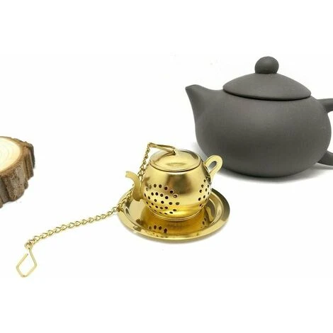 Teiera Tea Ball - Infusore Acciaio Inox (Oro) 4 Teiera Tea Ball - Infusore Acciaio Inox (Oro) - immagine 2