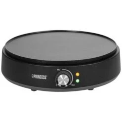 Princess Deluxe Crépes Maker Spia Luminosa, Rivestimento Antiaderente Nero